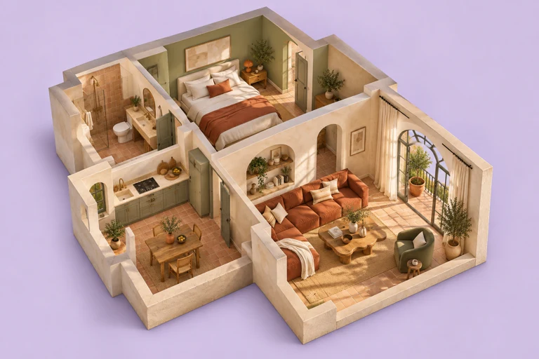 Exemple fictif de la vue 3D de dessus offerte
