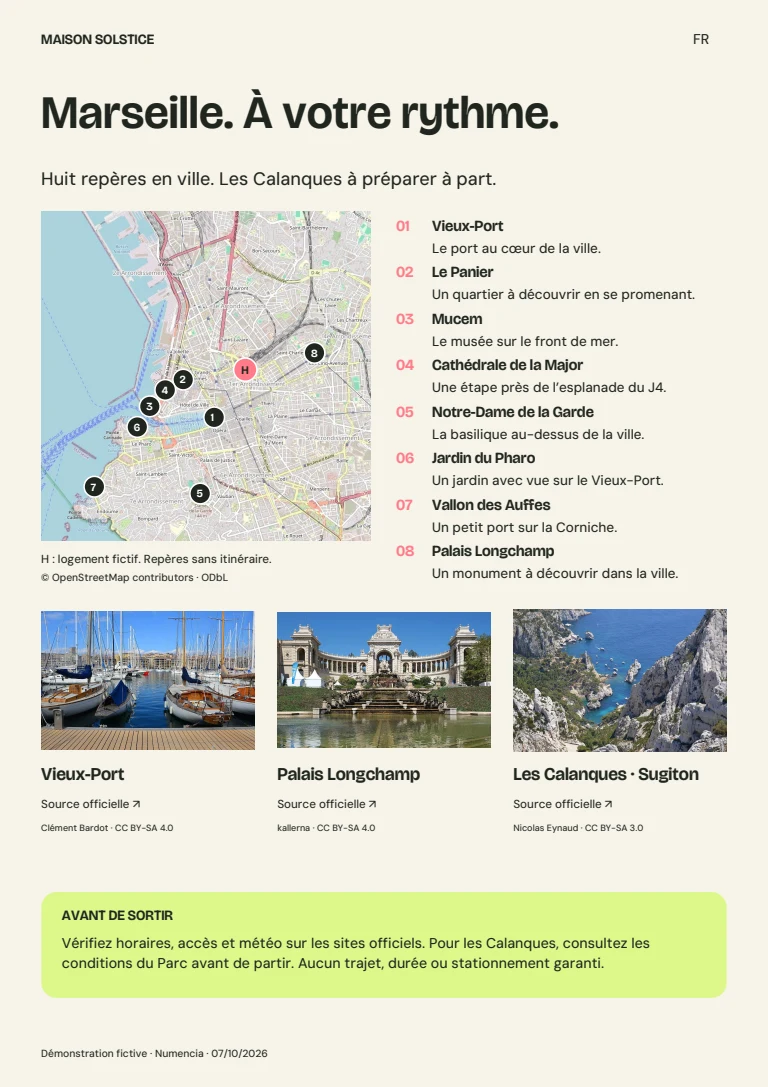 Fiche locale Marseille avec carte et photos des lieux